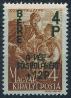 1945 Béke I. 4P/4f az "N" betű tükörnyomatával és az alapnyomat részleges hiányával (6.000 +)