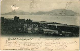 1900 Szigliget, látkép a Balatonnal. Sujánszky József kiadása (felületi sérülés / surface damage)