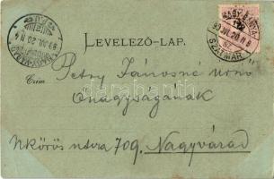 1899 Szatmárnémeti, Szatmár, Satu Mare; Vashíd este holdfényben. Lövy Miksa kiadása / bridge at nigh...