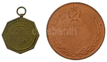 1905. "Angol-Magyar Bank Sportegyesülete 1905 - díj" kétoldalas bronz díjérem füllel (33mm...