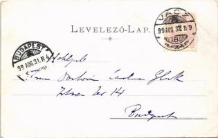 1899 Keszeg, Huszár-Purgly kastély (kopott sarkak / worn corners)