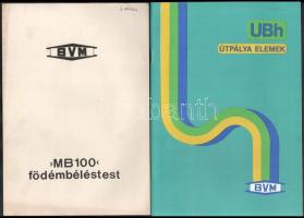 cca 1973-1978 Beton- és Vasbetonipari Művek [BVM] 3 db prospektusa: Span-Deck tájékoztató 1978 április, MB100 födémbéléstest, Ubh útpályaelemek. + Mélyépítési Tervező Vállalat 1979/11: Közműberuházások Gazdasági Hatékonysági számítása.