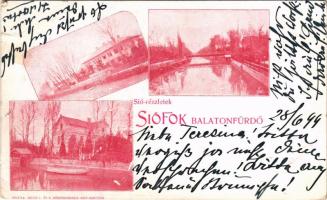 1899 Siófok, Balatonfürdő, Sió részletek. Weiss L. és F. könyvnyomdája kiadása (EB)