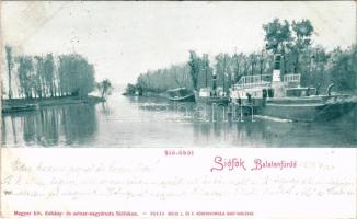 1899 Siófok, Balatonfürdő, Sió-öböl. Weiss L. és F. könyvnyomdája kiadása (fa)