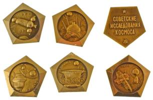 DN Szovjet űrkutatás (6xklf) jelvény T:AU-XF