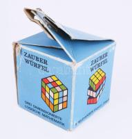 Retro rubik kocka, dobozában, 6x6 cm