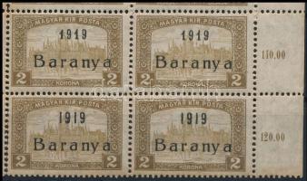 Baranya I. 1919 Parlament 2K 18-as tömbben, Bodor vizsgálójellel, benne antikva számokkal (12.800) (...