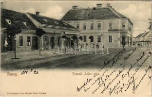 1904 Sümeg, Kossuth Lajos utca, Kohn Testvérek, Márkus Salamon üzlete, Horvát Gábor könyvnyomdája és saját kiadása (EK)