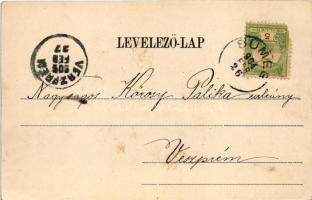 1904 Sümeg, Kossuth Lajos utca, Kohn Testvérek, Márkus Salamon üzlete, Horvát Gábor könyvnyomdája és...