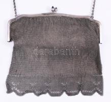 Szecessziós ezüst (Ag) színházi táska, jelzett, sérüléssel, nettó 168g