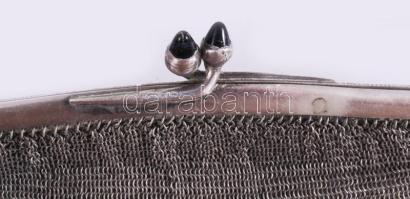 Szecessziós ezüst (Ag) színházi táska, jelzett, sérüléssel, nettó 168g