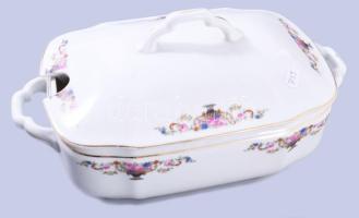 Szecessziós leveses tál, 33x19 cm