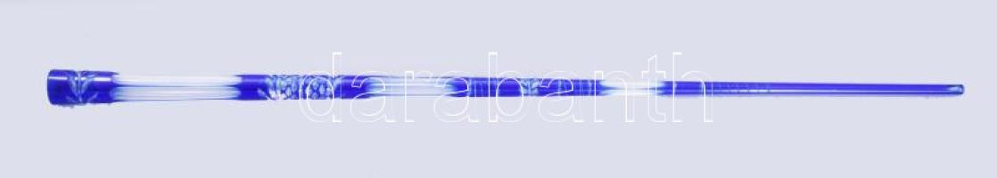 Kéken pácolt nagyméretű kristály szipka, h: 41 cm