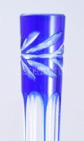 Kéken pácolt nagyméretű kristály szipka, h: 41 cm