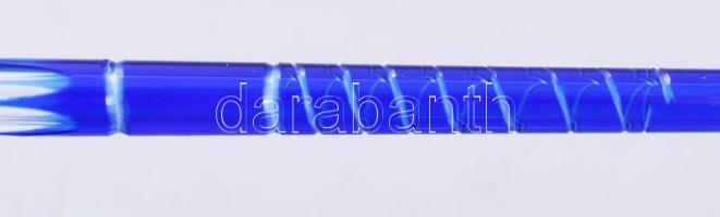 Kéken pácolt nagyméretű kristály szipka, h: 41 cm