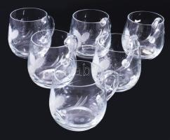 Kristály bóléspohár garnitúra, 6 darab, hibátlan, m: 8 cm