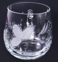 Kristály bóléspohár garnitúra, 6 darab, hibátlan, m: 8 cm