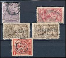 Nagy-Britannia Mi 83 ax, Mi 142 III, 2 x Mi 141 III, Mi 166 C (Mi EUR 238.-)