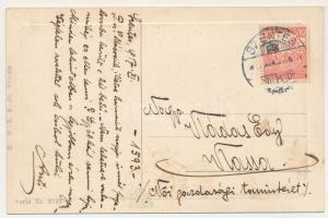 1917 Macskák festőecsetekkel / cats with paintbrushes. W.B.B. &amp; Co. Serie Nr. 2743