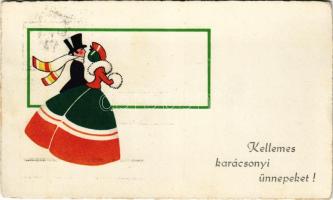 1940 Kellemes karácsonyi ünnepeket! / Christmas greeting art postcard