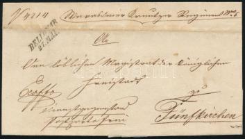 ~1845 Ex offo levél "BELLOVAR" - "Fünfkirchen"