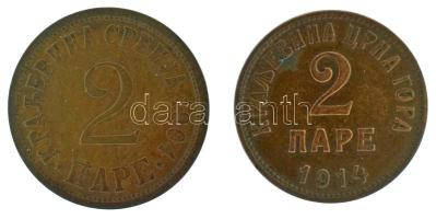 Montenegró 1914. 2p bronz + Szerbia 1904. 2p bronz T:XF Montenegro 1914. 2 Pare bronze + Serbia 1904. 2 Pare bronze C:XF