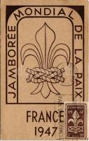 1947 Jamborée Mondial de la Paix - France / 6. Cserkész Világdzsembori Franciaországban. E. Barthelemy / 6th World Scout Jamboree. TCV card (EK)