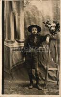 1926 Cserkész fiú / Boy scout. photo (lyuk / pinhole)