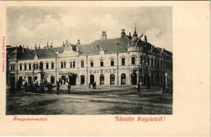 Szekszárd, Szegzárd szálloda, kávéház és étterem, cukrászda, Lencz Károly, Ferencz Gyula, Boday Gusztáv, Henczel üzlete. Fischhof Mór kiadása (apró lyuk / tiny pinhole)