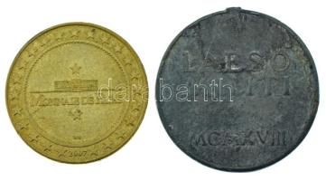 Ausztria 1918. "CAROLVS / LAESO MILITI MCMXVIII" Sebesültek Érme Zn kitüntetés fül nélkül ...