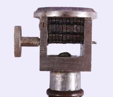 cca 1960/70 Tábori posta bélyegző, fa nyéllel, h: 13 cm