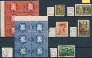 1939-1949 7 klf bélyeg ismert lemezhibákkal (35.000)