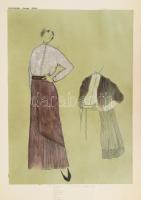 Jelzés nélkül: 6 db jelmezterv Ibsen Kísértetek c. drámájához. Vegyes technika, papír. 42x30 cm körü...