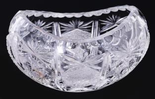 Ólomkristály csónak alakú kínáló asztaldísz, 18x10,5 cm