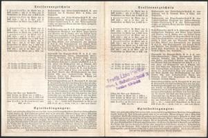 1939 116. Wiener Armenlotterie kétlapos (A-B Serie) sorsjegye pecsételve, a hozzá tartozó nyereményl...