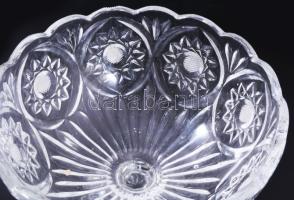 Ólomkristály talpas kínáló pár, hibátlan, d: 17 cm, m: 15 cm