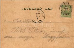 1905 Szentmargitbánya, Szent-Margit, Sankt Margarethen im Burgenland; Kirche und Schule, Bahnhof und...