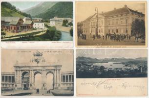 6 db RÉGI magyarországi és külföldi város képeslap vegyes minőségben / 6 pre-1945 Hungarian and foreign town postcards in mixed quality