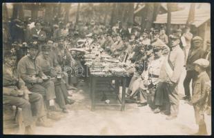 cca 1915 Katonazenekar csoportképe, fotólap, 9x14 cm