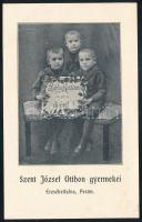 cca 1920 A Pesterzsébeti Szent József Gyermekotthon karácsonyi és újévi üdvözlete jótevőinek fotóval és hátoldalt verssel