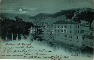 1899 Fiume, Rijeka; Susak / Sussak at night in moonlight. Edgar Schmidt (EK)