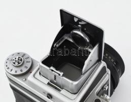 Pentacon Six TL fényképezőgép Carl Zeiss MC Biometar 2,8/80 objektívvel, bőr tokkal. + gyűrűkkel