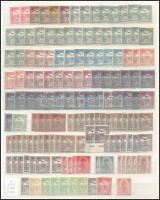 1913 Turul sor álló vízjellel + sok másodpéldány, hozzá 10 érték fekvő vízjellel, 2 db A/4-es berakó...