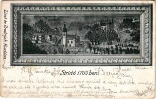 1913 Stridóvár, Sztrigó, Stridau, Strigova; Stridó 1705-ben. Liszt és Brodnjak kiadása / Strigova anno 1705 (EB)