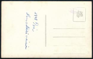 1940 A Légoltalmi Liga pavilonja a Budapesti Nemzetközi Vásáron (BNV), fotó hátoldalon felirattal, s...