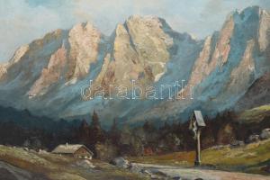 Hahn jelzéssel: Alpesi táj. Olaj, vászon, jelzett, keretben 60x80 cm