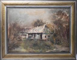 Rácz J. jelzéssel: Öreg ház. Olaj, vászon, jelzett, keretben 60x80 cm