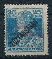 Arad 1919 Károly/Köztársaság 25f fordított felülnyomással, Bodor vizsgálójellel