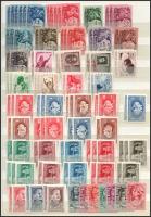 1946-1959 Többpéldányos összeállítás főként teljes sorokkal, 3 db A/4-es berakólap 4 oldalán