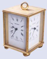 Wehrle ritka négyoldalas asztali óra, elemes, m: 14 cm